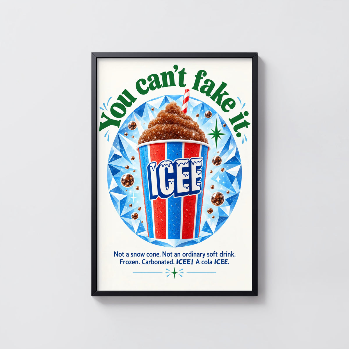 Vintage ICEE Cola Poster, Retro Diner Wall Art, Print