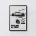Vintage Pagani Alisea Print, Car Poster, Supercar Art