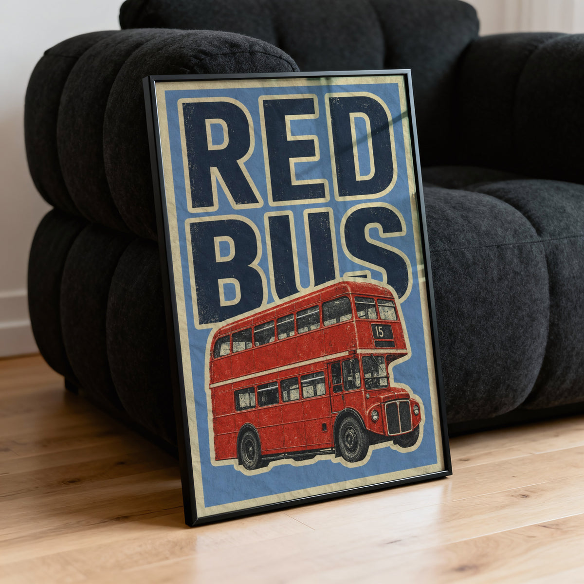 Vintage London Red Bus Poster, Double Decker Wall Art Print