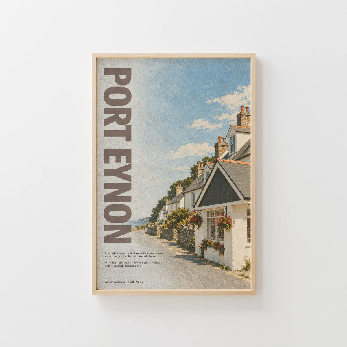 Vintage Port Eynon Gower Poster, Welsh Seaside Wall Art