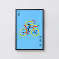 Vintage Cyclist Poster, Retro Bike Wall Art, 1996 Print