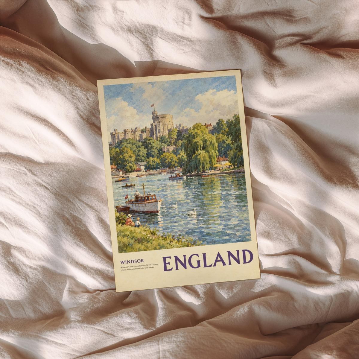 Vintage Windsor Castle Poster, England Wall Art