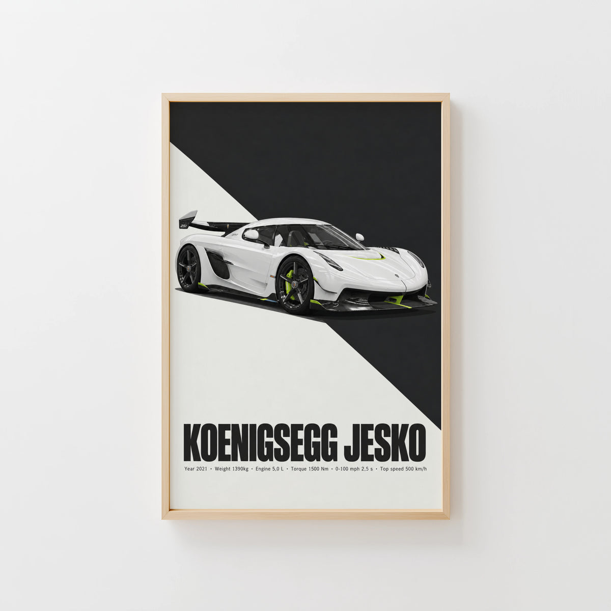 Vintage Koenigsegg Jesko Print, Hypercar Wall Art