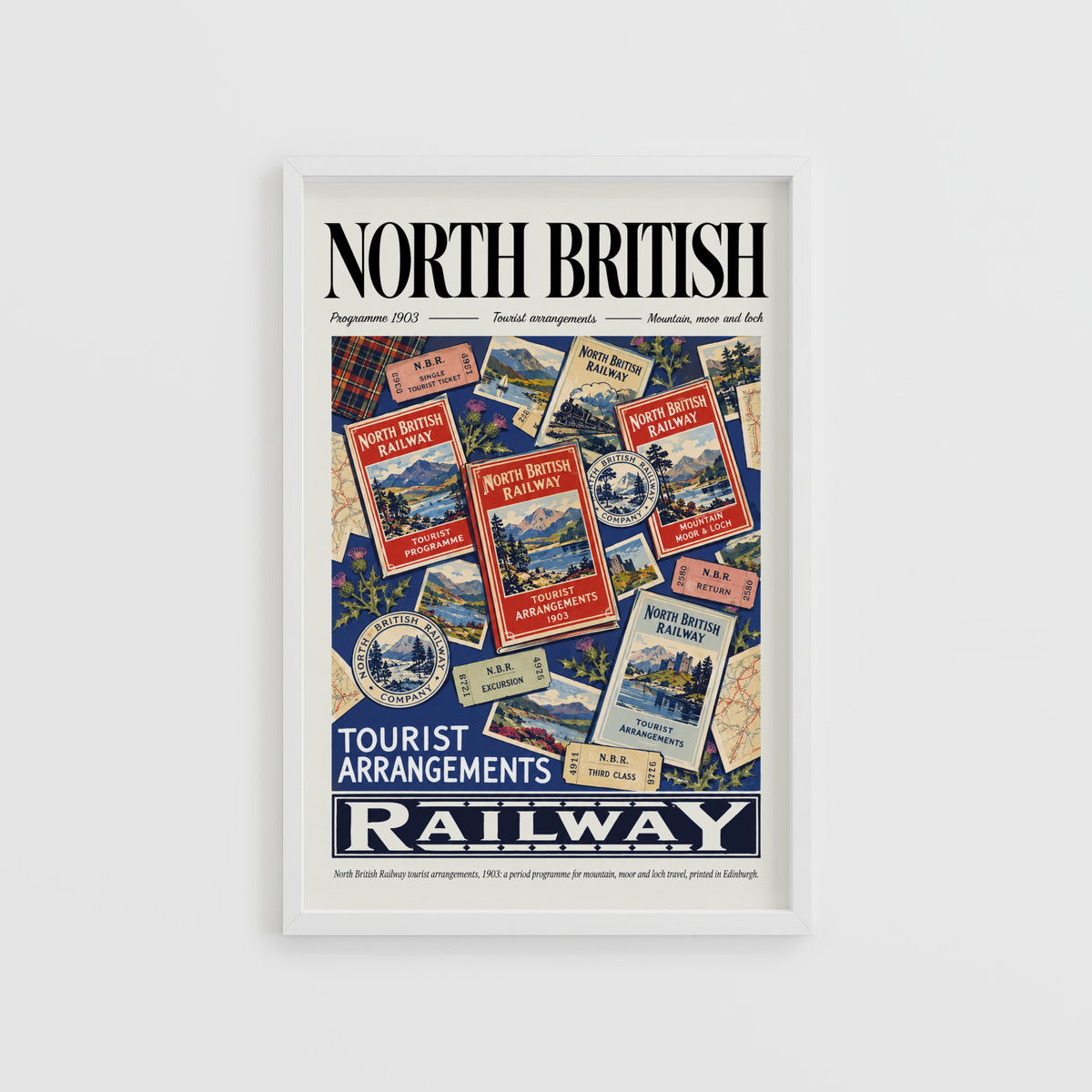 Vintage North British Railway Poster, Scotland Wall Art