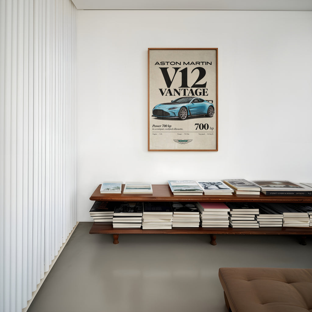 Vintage Aston Martin V12 Vantage Print, Car Art