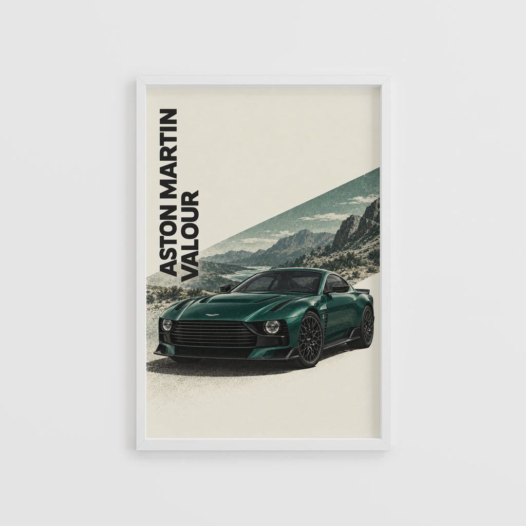 Vintage Aston Martin Valour Print, Green Car Art