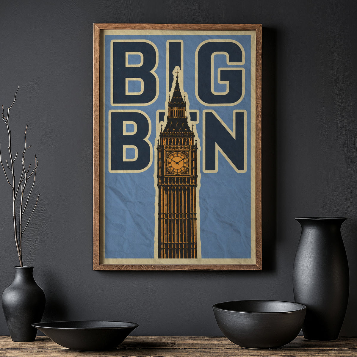 Vintage Big Ben Poster, London Wall Art, England Print