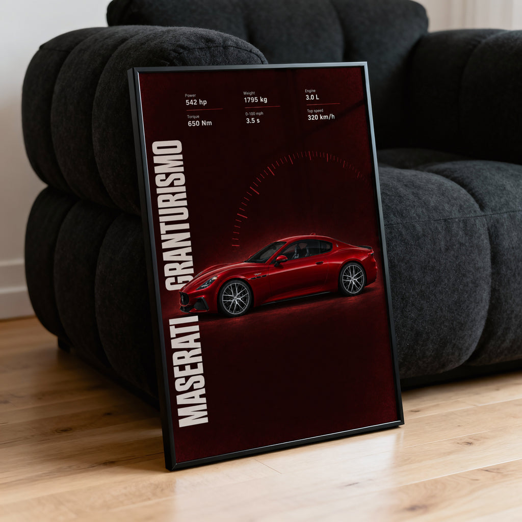 Vintage Maserati GranTurismo Print, Car Wall Art