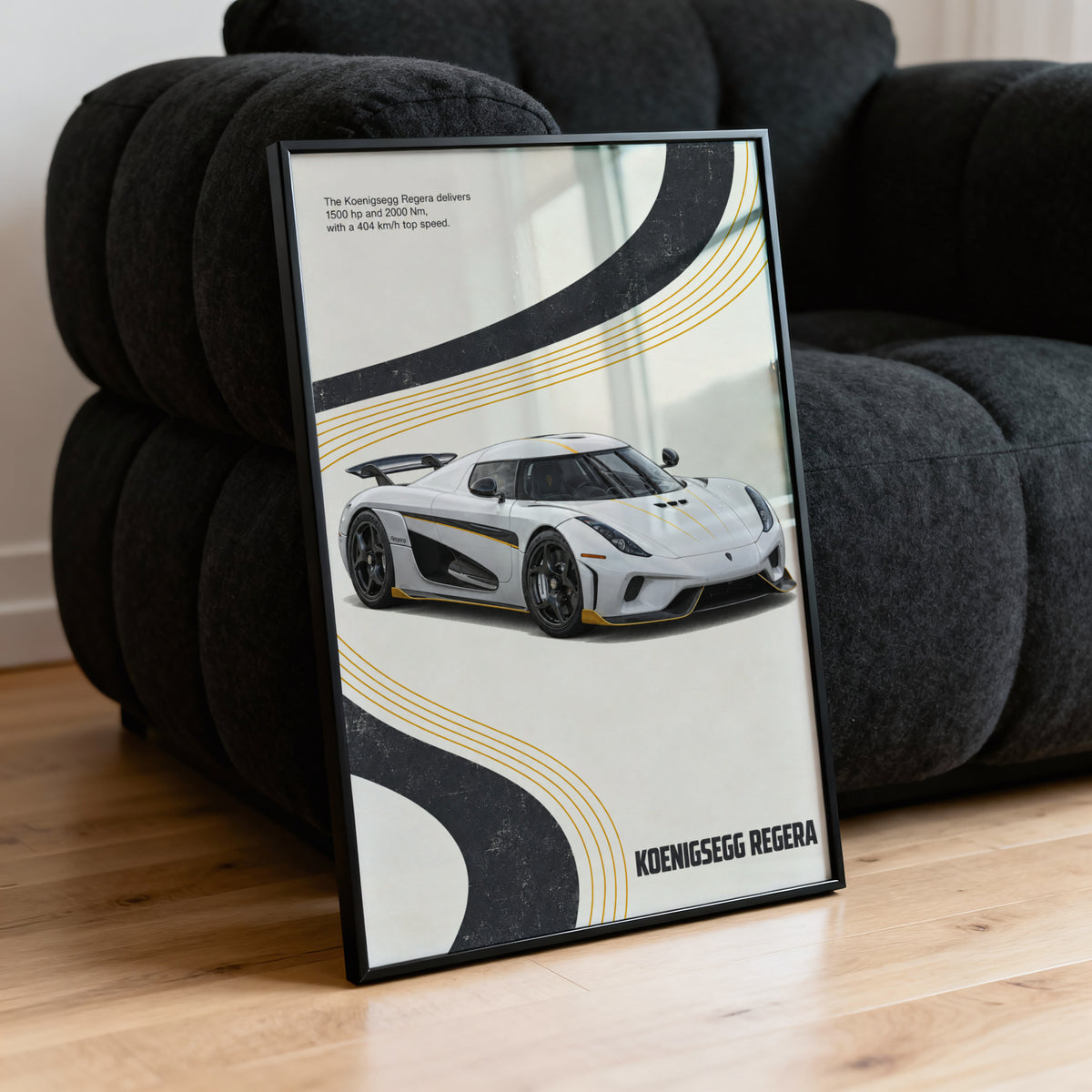 Vintage Koenigsegg Regera Print, Hypercar Wall Art