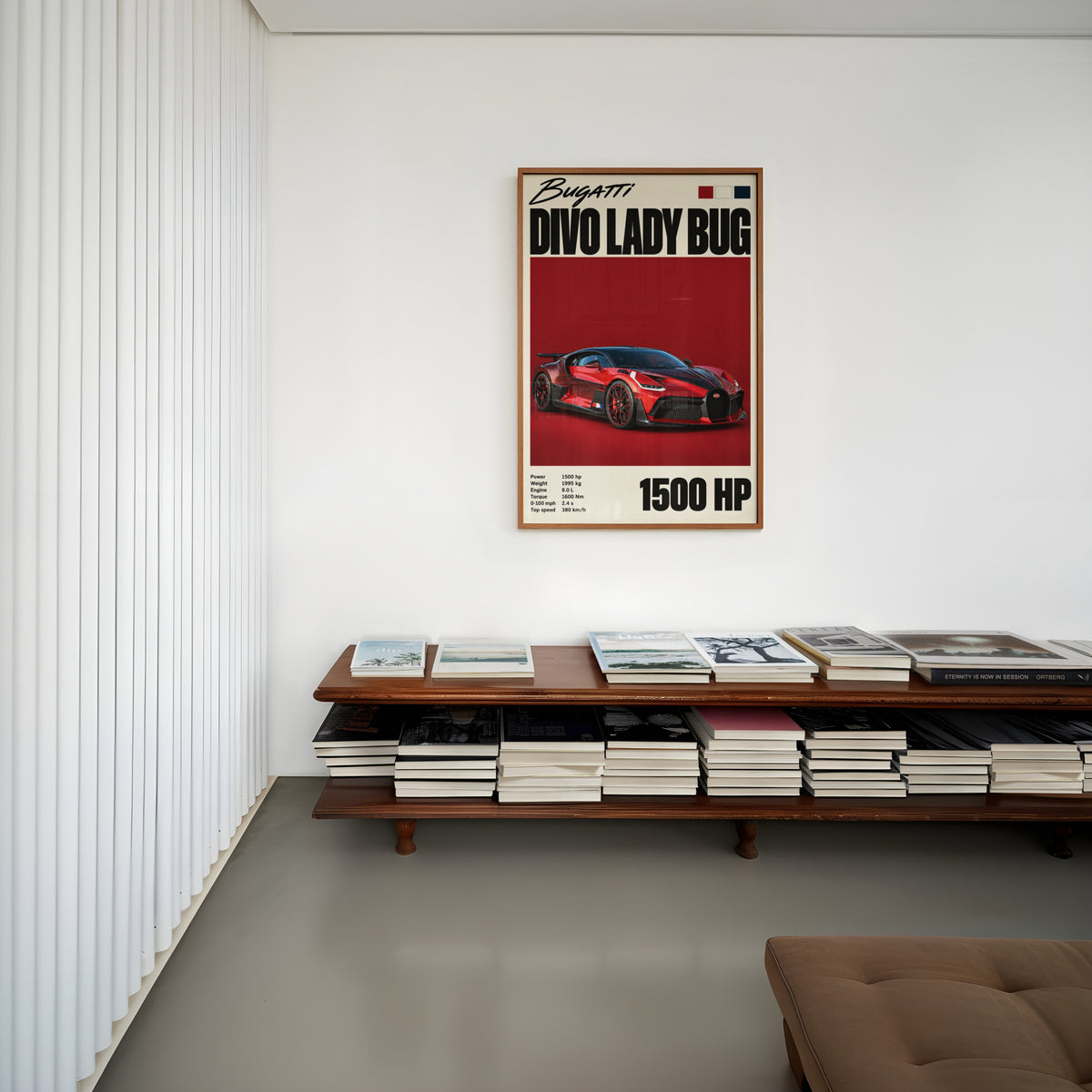 Vintage Print, Bugatti Divo Lady Bug Car Wall Art