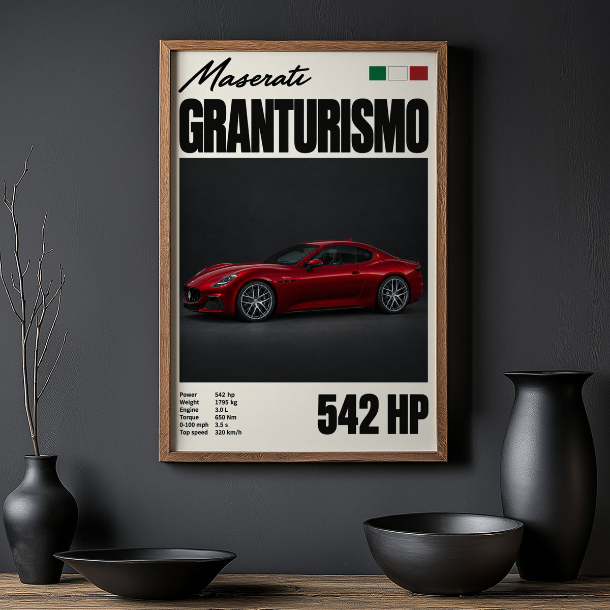 Vintage Maserati GranTurismo Print, Car Wall Art