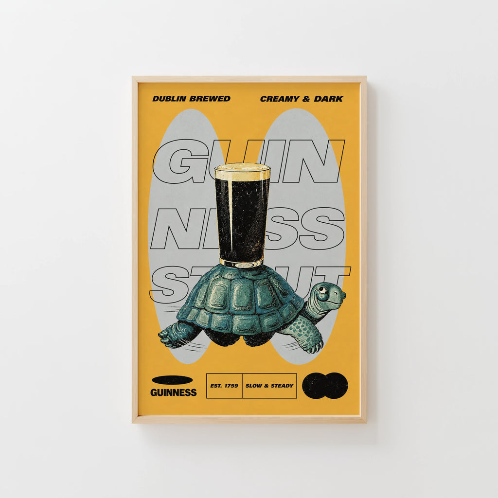 Vintage Guinness Beer Print, Turtle Pub Poster