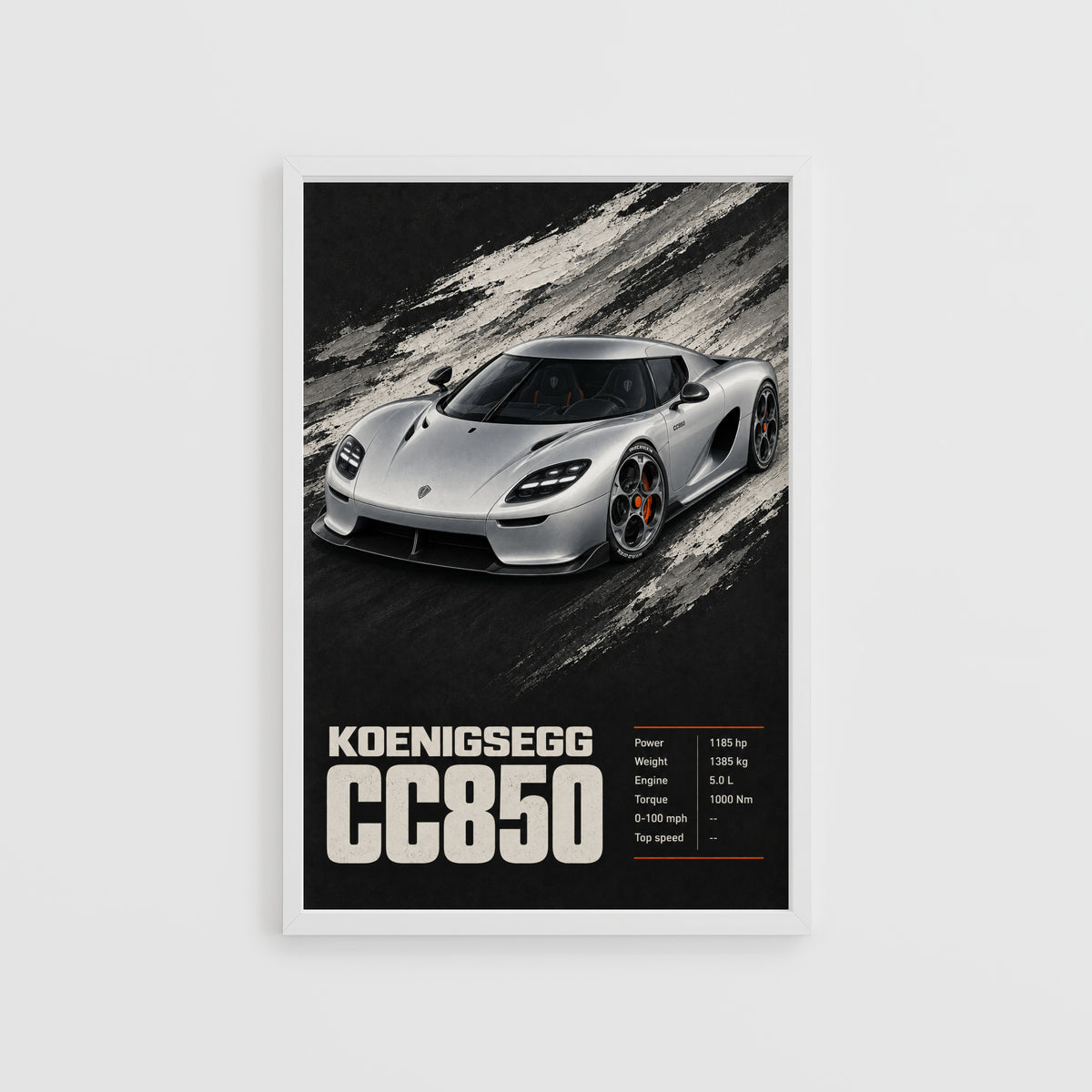 Vintage Koenigsegg CC850 Print, Supercar Wall Art