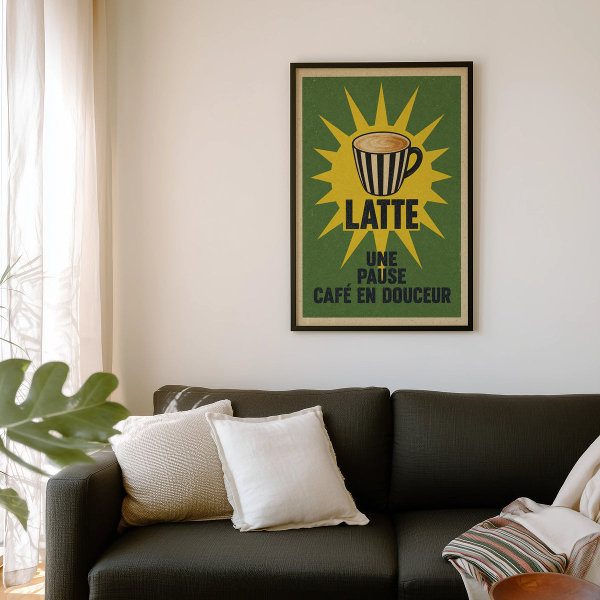 Vintage Coffee Print and Poster, Latte Kitchen Wall Art