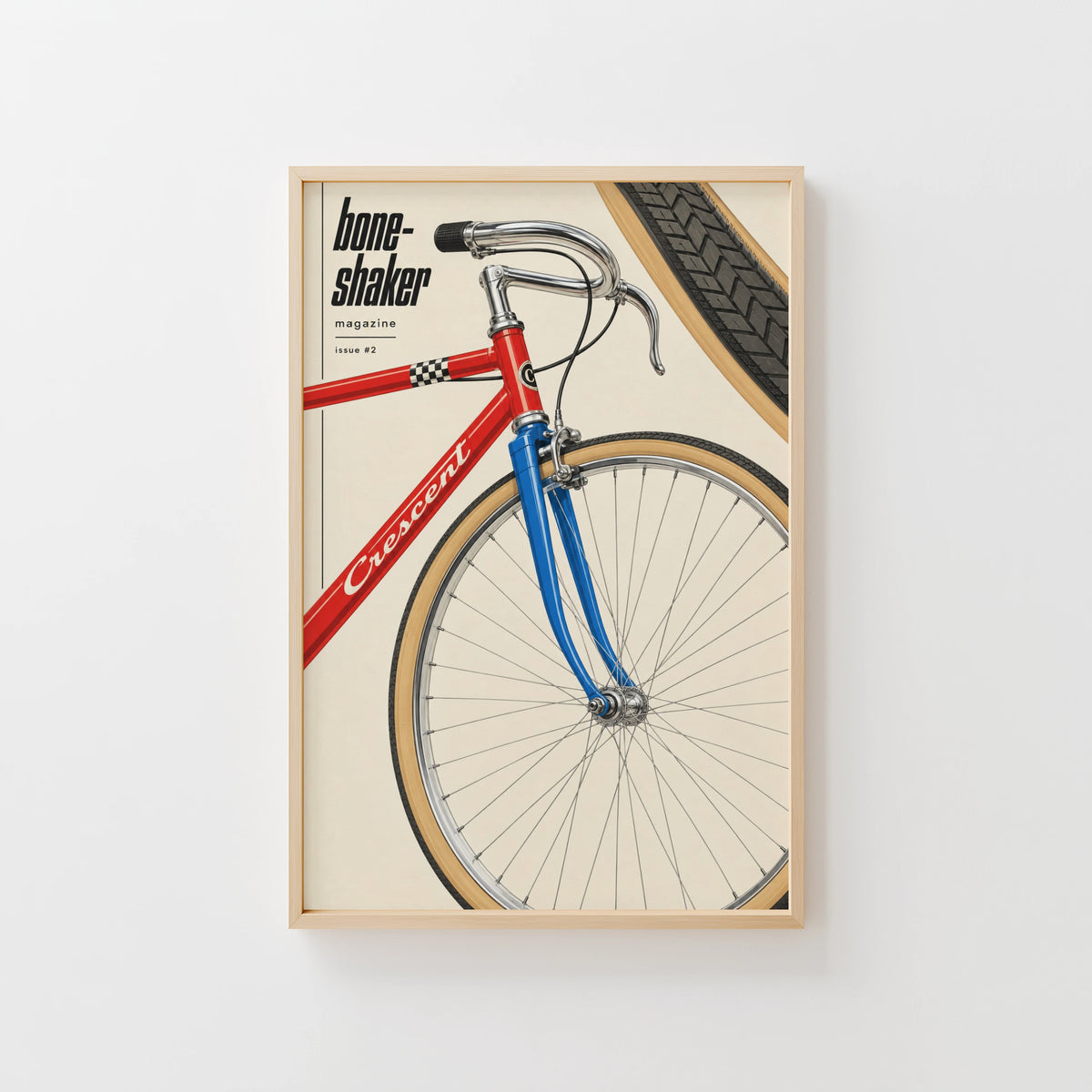 Vintage Crescent Bicycle Poster, Retro Cycling Print