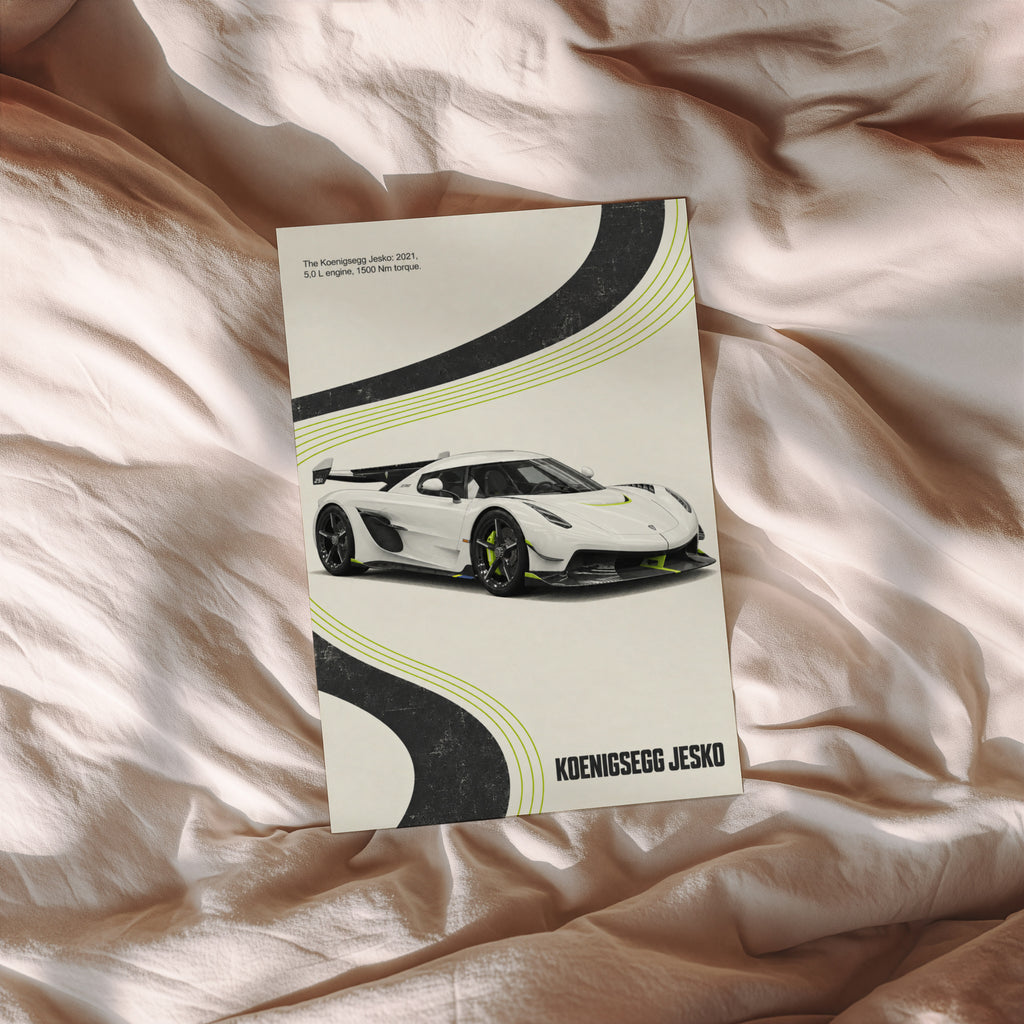 Vintage Koenigsegg Jesko Print, Car Wall Art