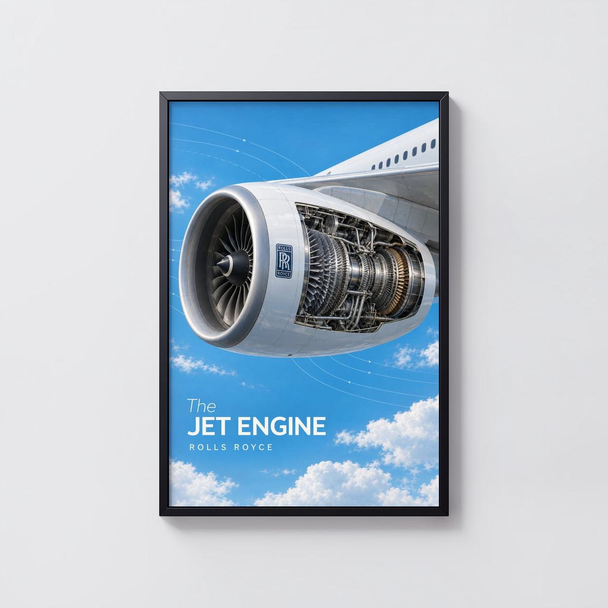 Vintage Jet Engine Poster, Aviation Wall Art Print