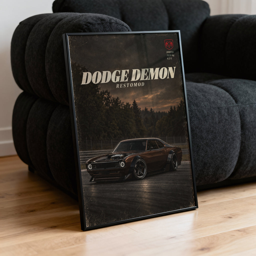 Vintage Dodge Demon Restomod Car Print