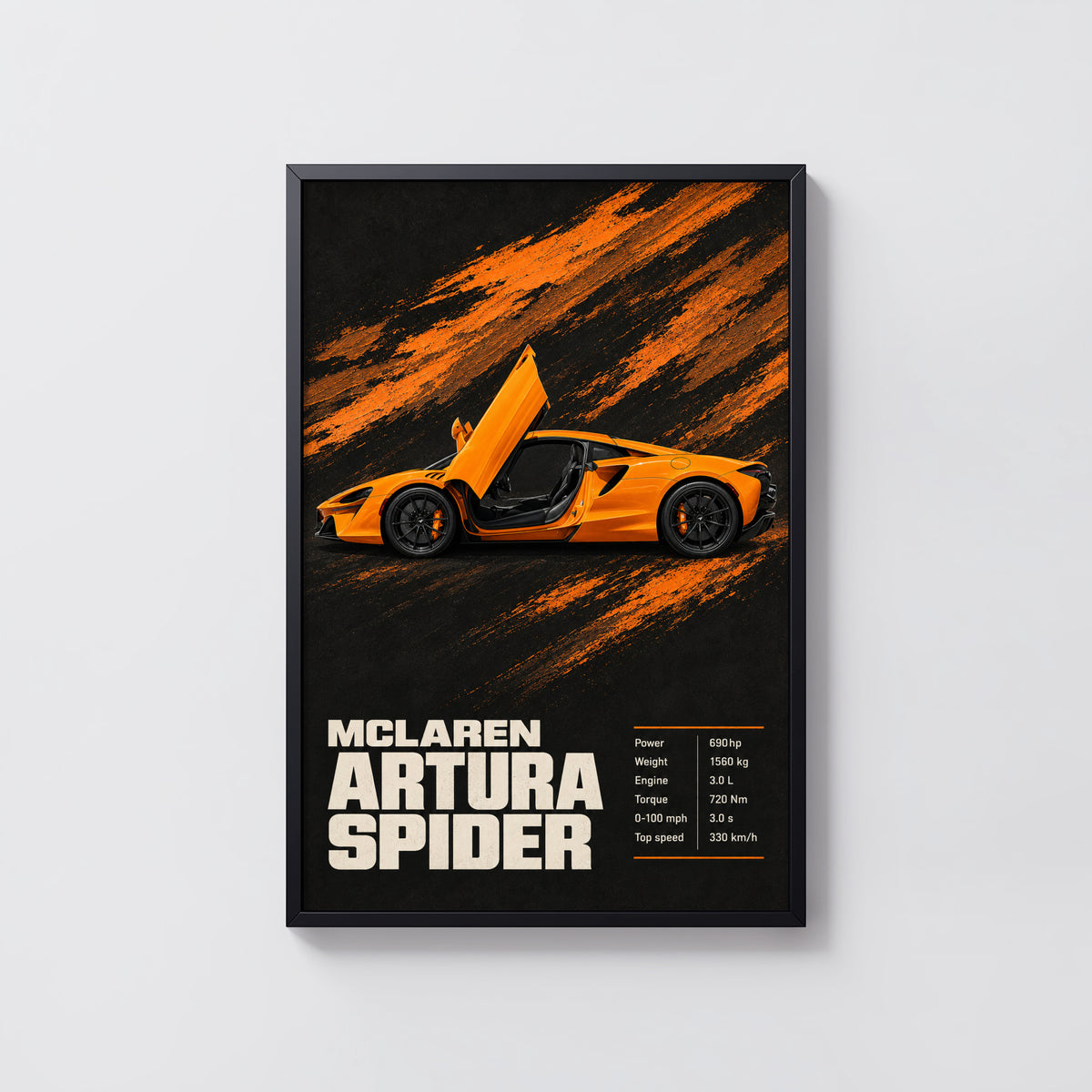 Vintage McLaren Artura Spider Print, Car Wall Art