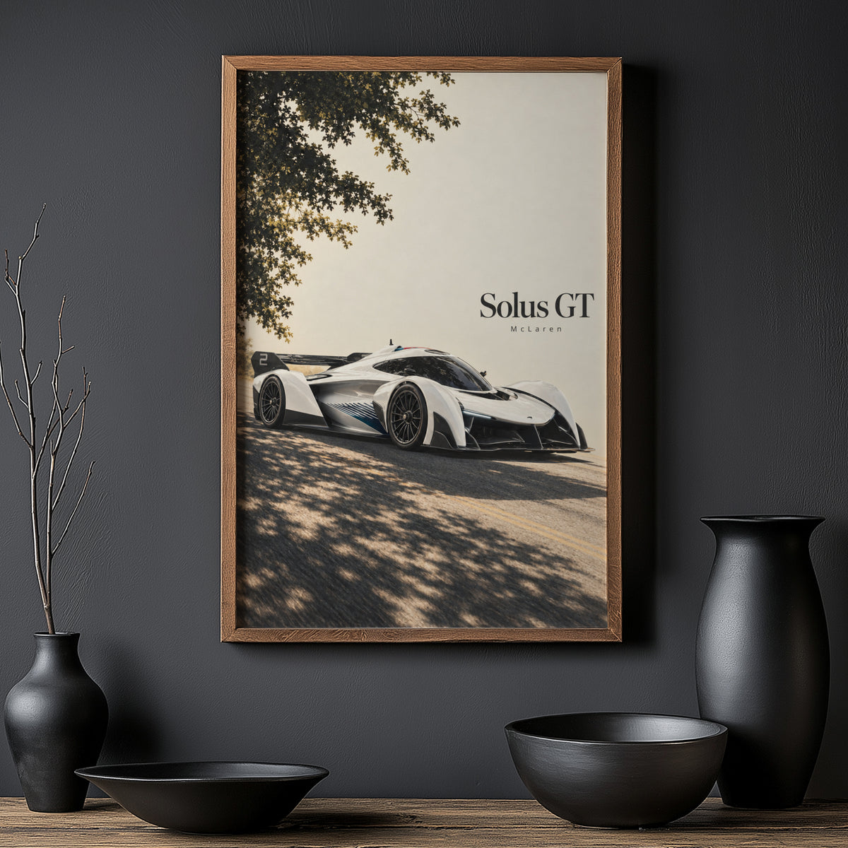 Vintage McLaren Solus GT Print, Car Wall Art