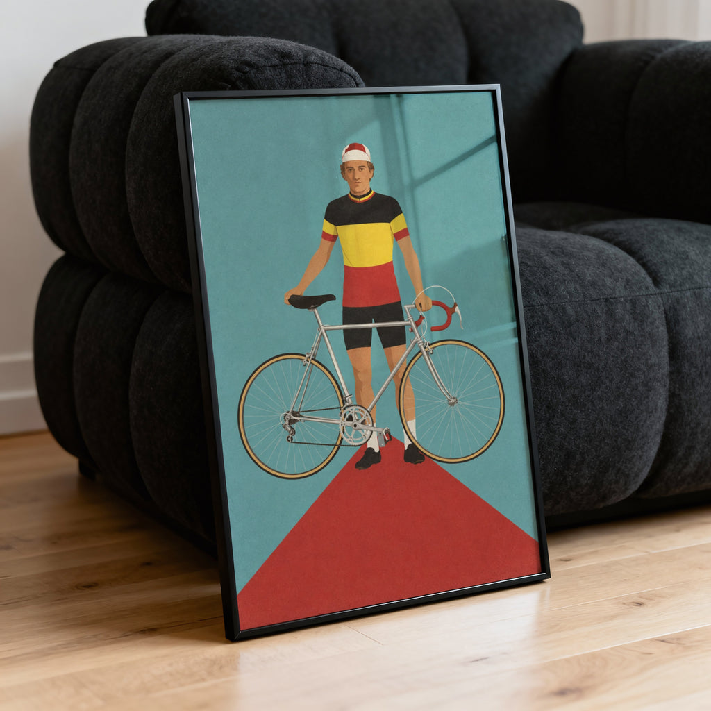 Vintage Cyclist Poster, Retro Bicycle Print, Wall Art