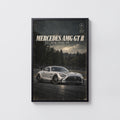 Vintage Mercedes AMG GT R Print, Car Poster, Garage Art