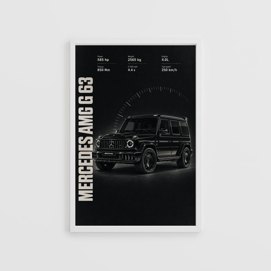Vintage Mercedes AMG G63 Print Poster, Car Wall Art