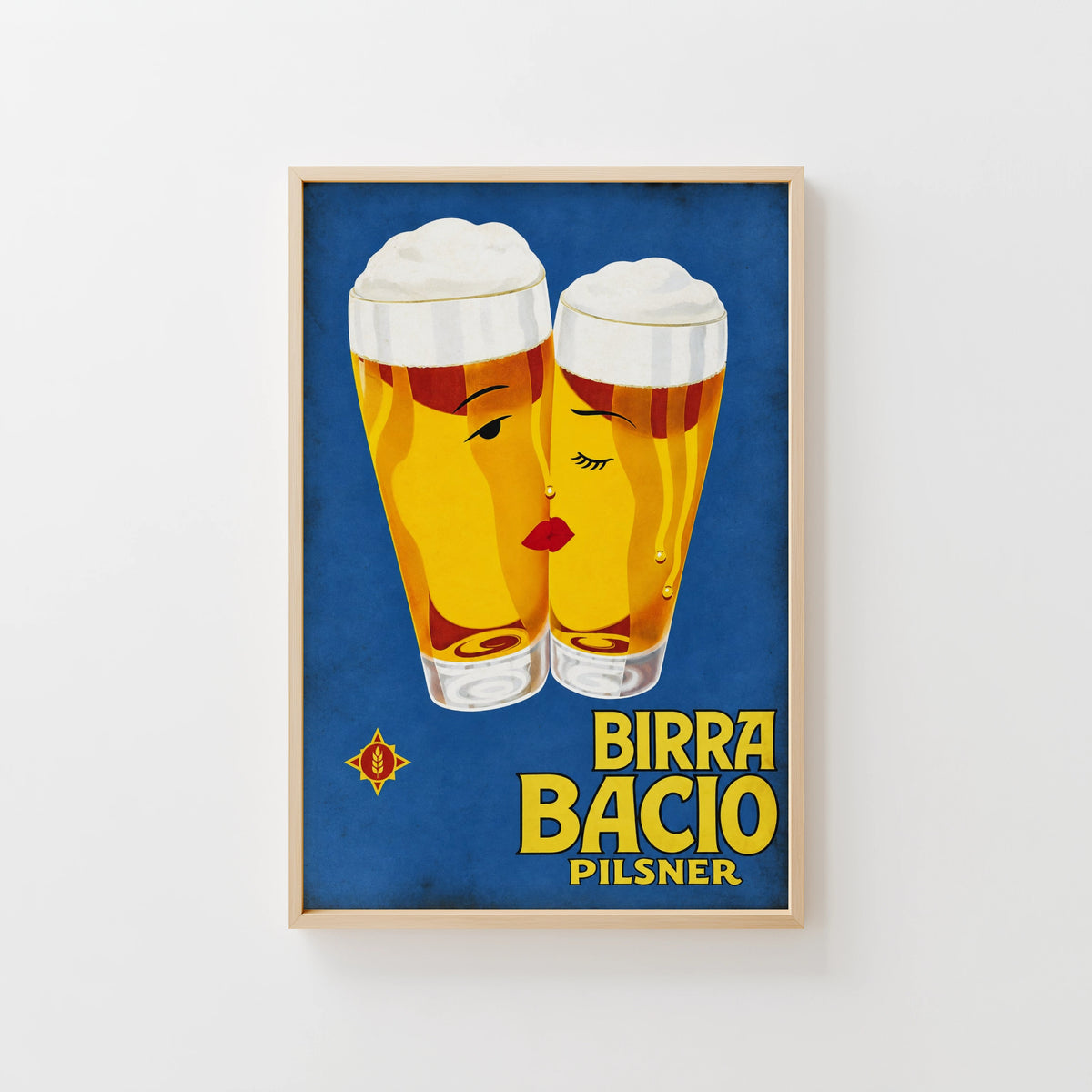 Vintage Birra Bacio Pilsner Beer Print Poster