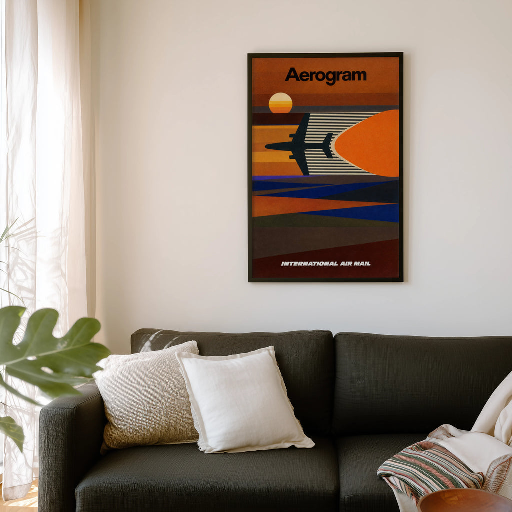Vintage Airline Poster, Retro Aviation Wall Art