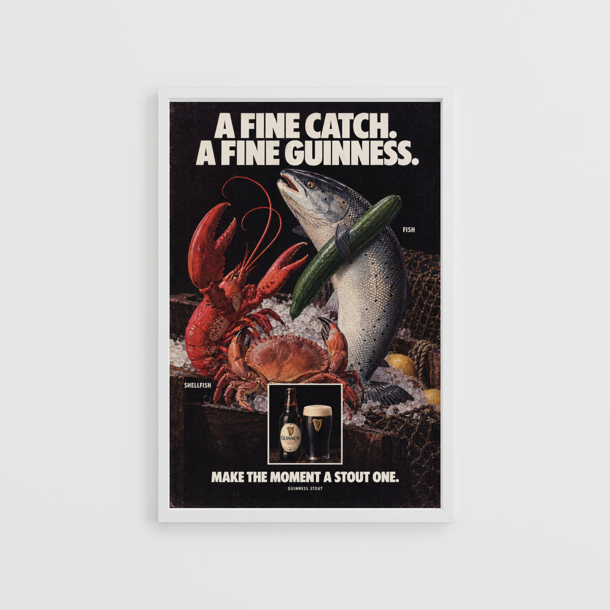 Vintage Guinness Print and Poster, Seafood Wall Art