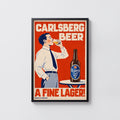 Vintage Carlsberg Beer Print Poster, Lager Wall Art