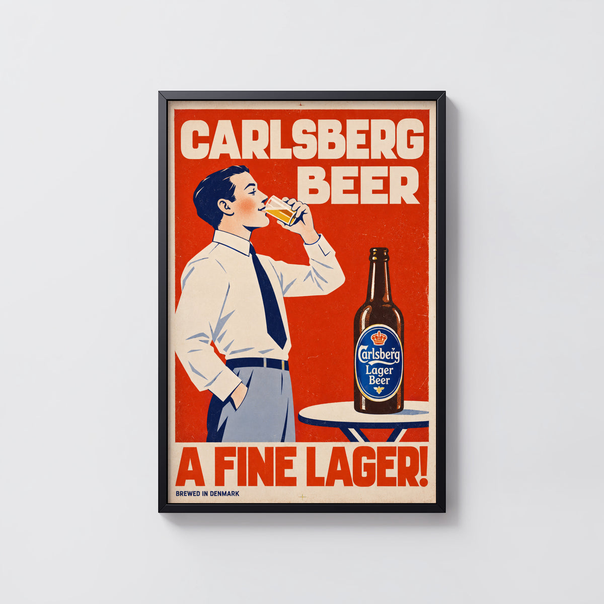 Vintage Carlsberg Beer Print Poster, Lager Wall Art