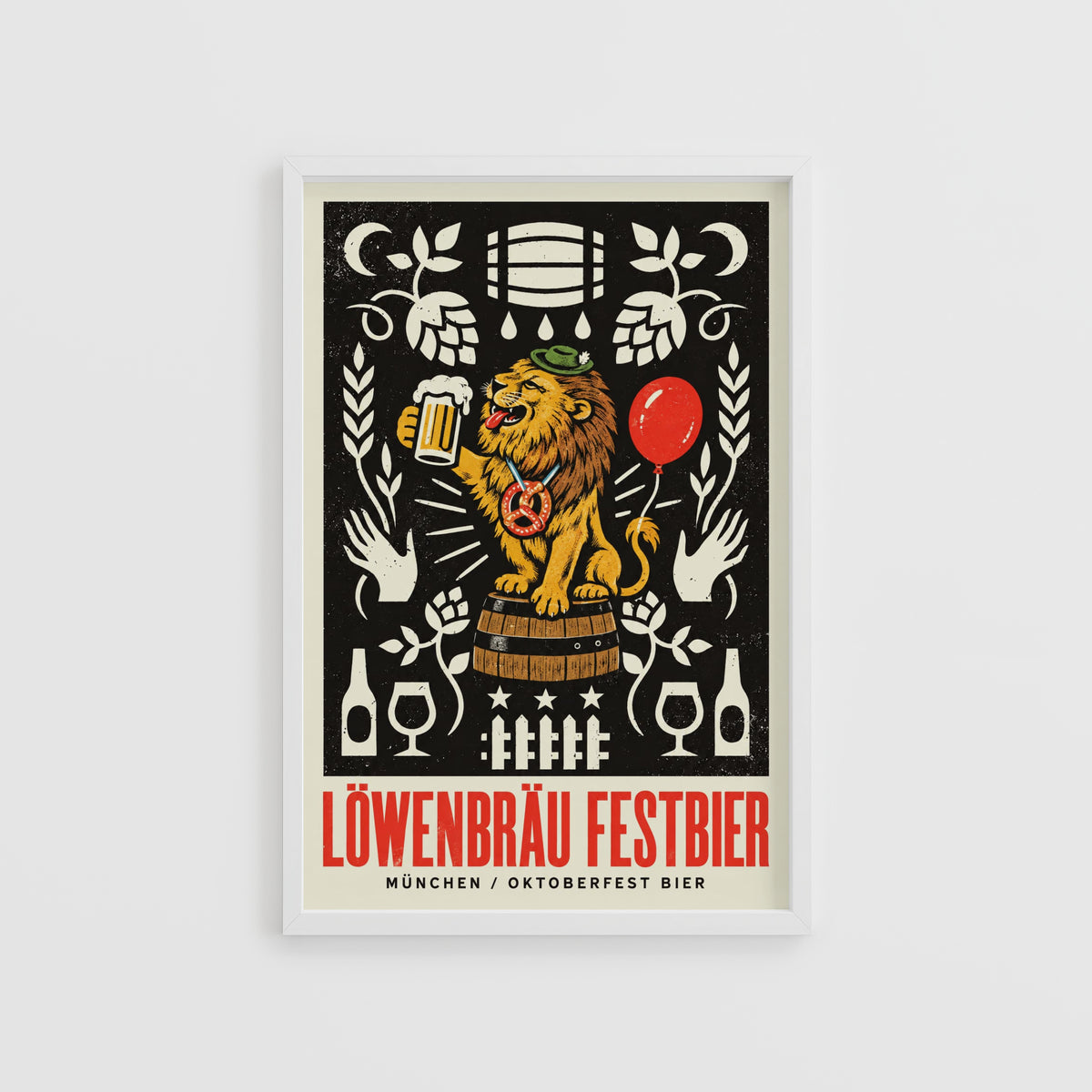 Vintage Lowenbrau Beer Print, Oktoberfest Poster