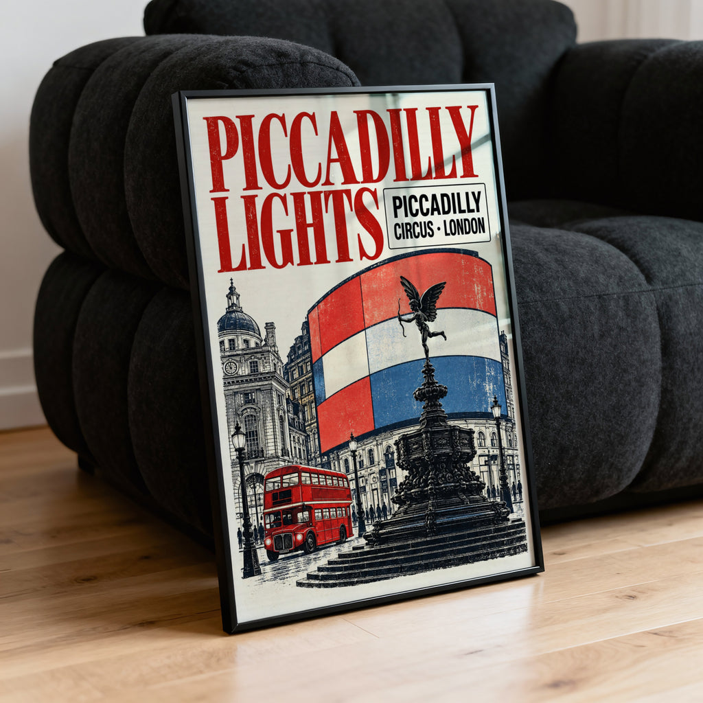 Vintage Piccadilly Circus London Poster, Wall Art Print