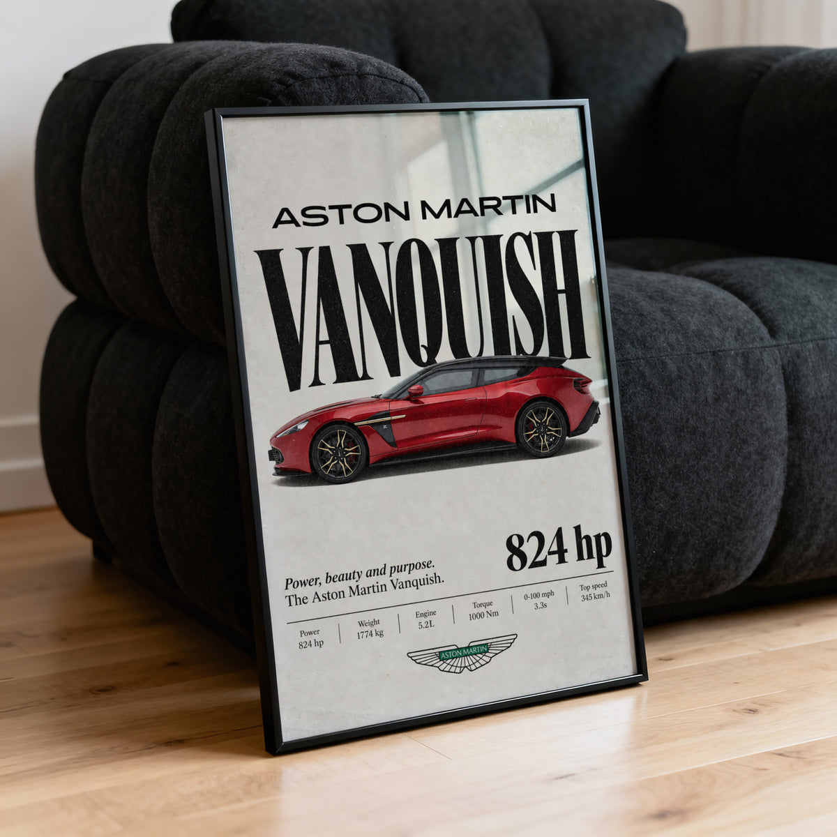 Vintage Aston Martin Vanquish Print, Car Wall Art