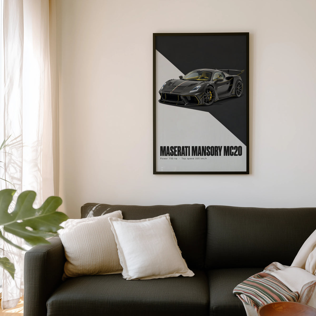 Vintage Maserati MC20 Print, Supercar Wall Art