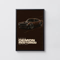 Vintage Dodge Demon Restomod Print, Car Poster