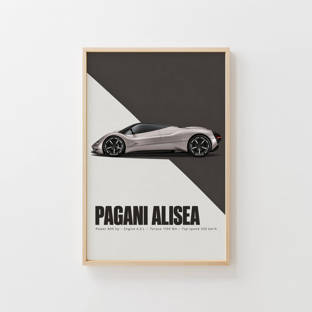 Vintage Pagani Alisea Print, Supercar Wall Art