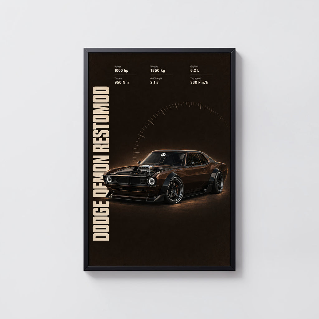 Vintage Dodge Demon Restomod Muscle Car Print