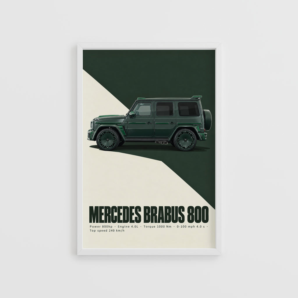 Vintage Mercedes Brabus 800 Print, Car Wall Art