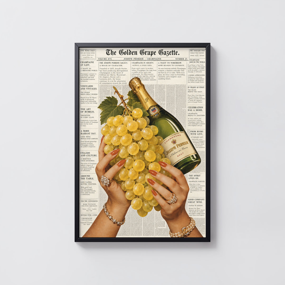 Vintage Champagne Print Poster, Joseph Perrier Wine