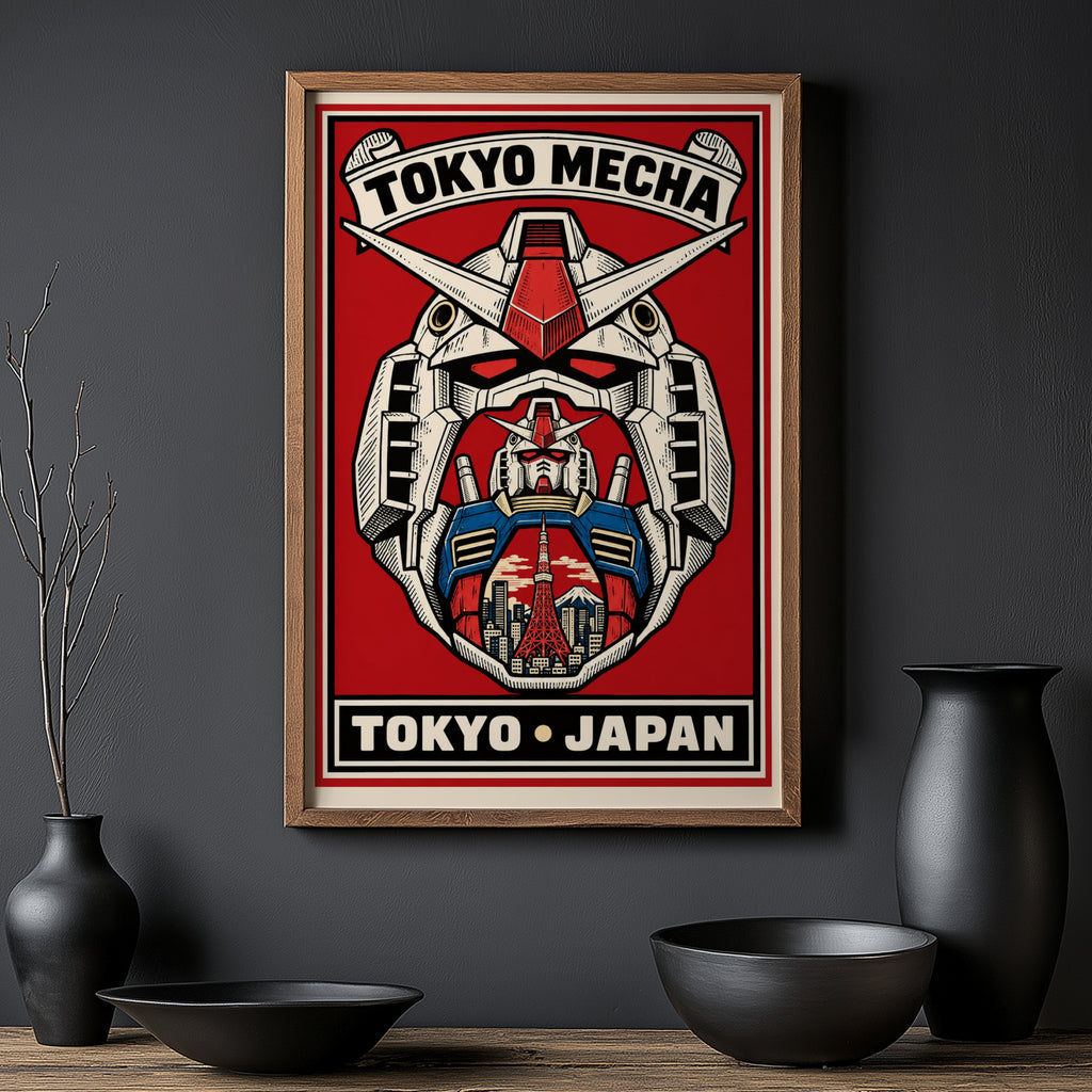 Vintage Tokyo Mecha Print, Japanese Robot Poster