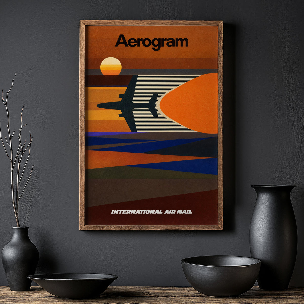 Vintage Airline Poster, Retro Aviation Wall Art
