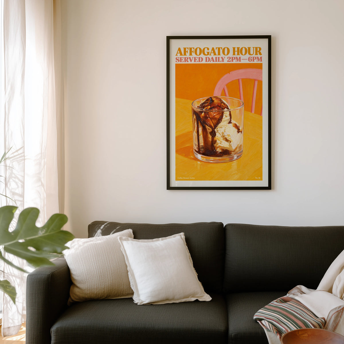 Vintage Affogato Print, Coffee Poster, Kitchen Art