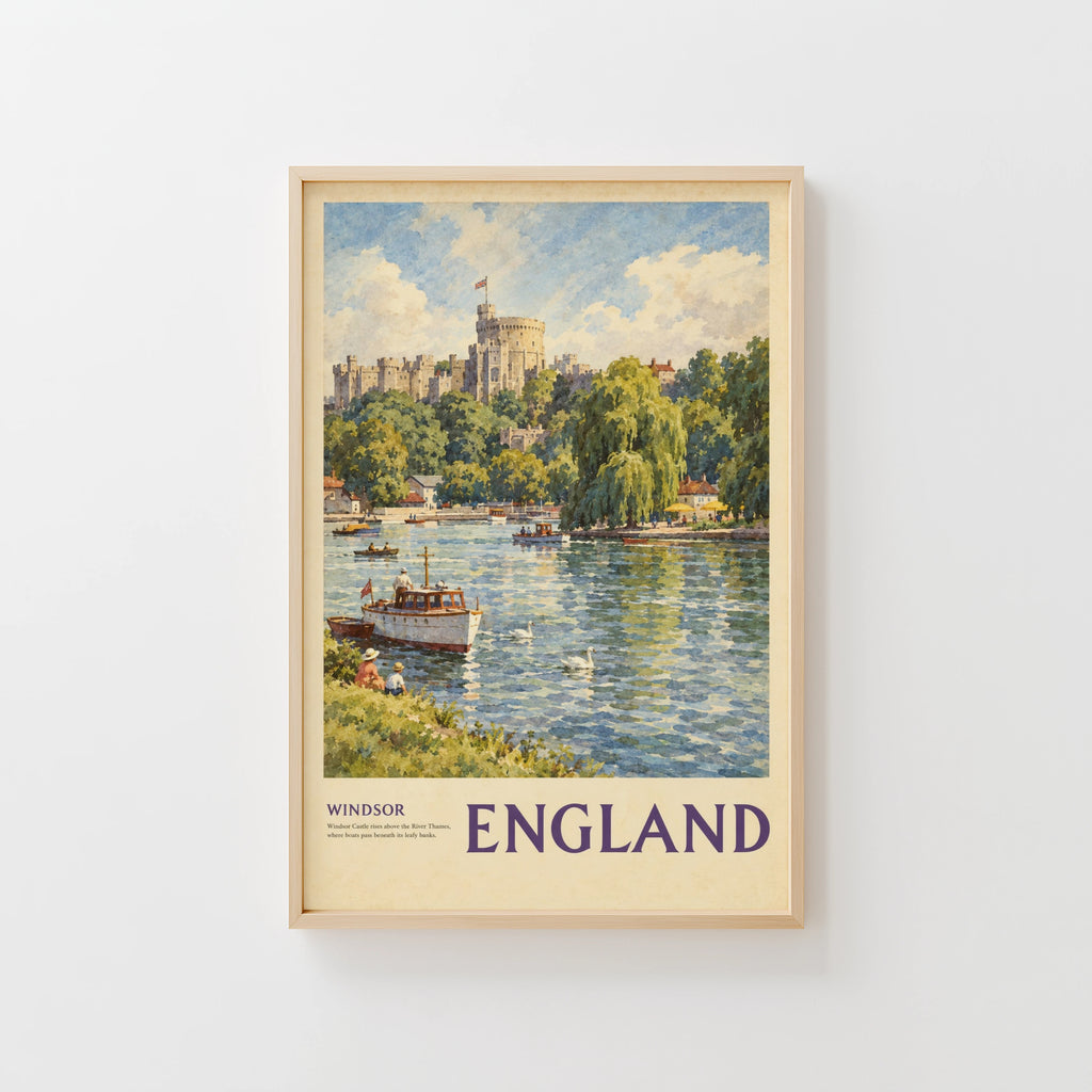 Vintage Windsor Castle Poster, England Wall Art