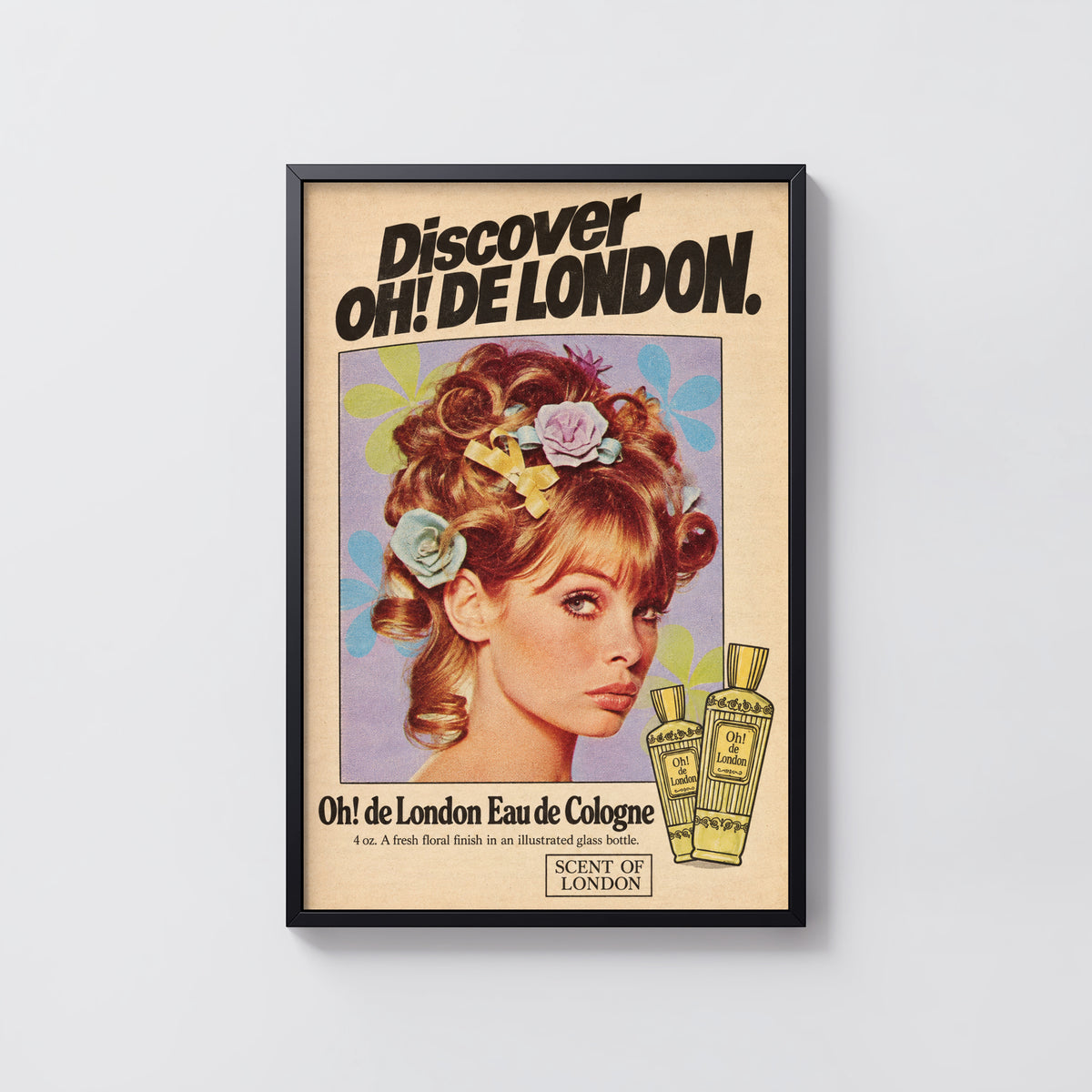 Vintage Perfume Poster, 1960s Fashion Wall Art, Retro Print