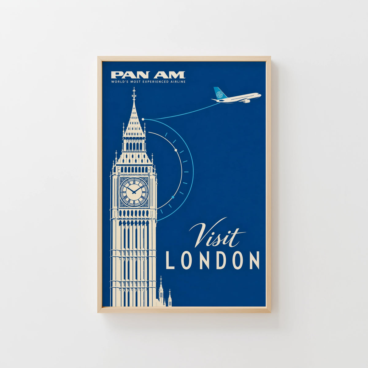 Vintage London Poster, Big Ben Wall Art, Travel Print