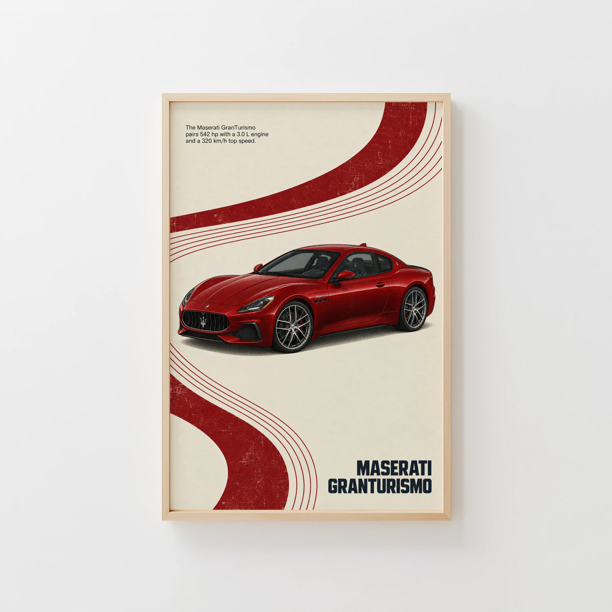 Vintage Maserati GranTurismo Print, Car Wall Art