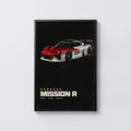 Vintage Porsche Mission R Print, Racing Car Wall Art