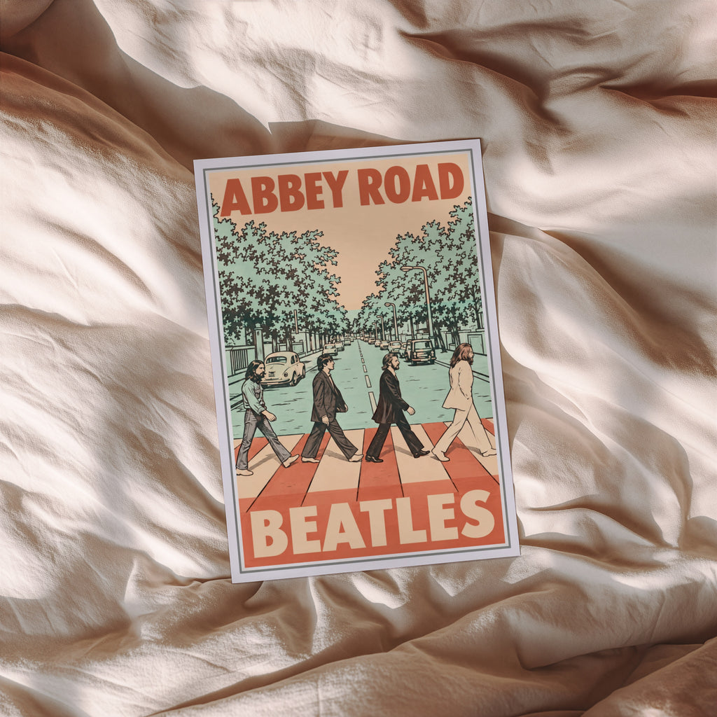 Vintage Abbey Road London Poster, Beatles Wall Art Print